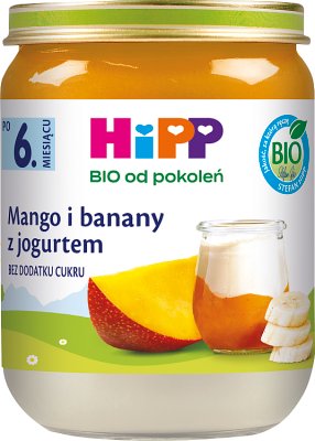 HiPP BIO od pokoleń, Mango i banany z jogurtem 
