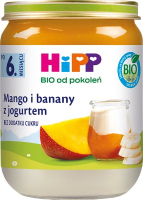 HiPP BIO od pokoleń, Mango i banany z jogurtem 