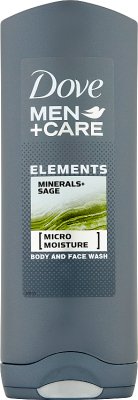 Dove Men + Care Minerals + Sage Gel de ducha para lavar el cuerpo y la cara