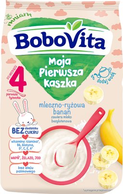 BoboVita Моя первая рисовая и молочная каша, банан без сахара