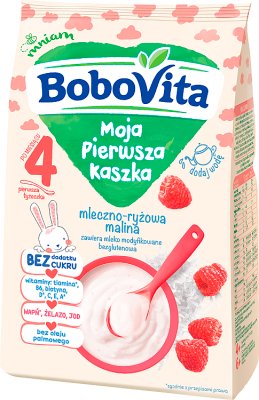 BoboVita Moja Pierwsza Kaszka mleczno-ryżowa malina bez cukru