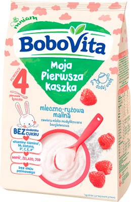 BoboVita Моя первая рисовая и молочная малиновая каша