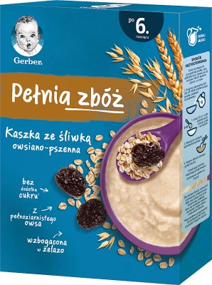 Gerber Pełnia zbóż kaszka ze śliwką owsiano-pszenna