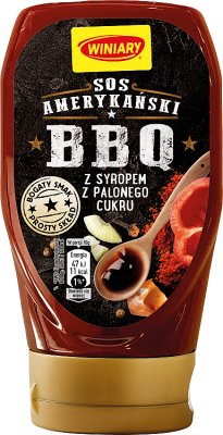 Salsa BBQ americana americana con jarabe de azúcar quemado