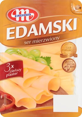 Mlekovita Ser mierzwiony Edamski w plastrach