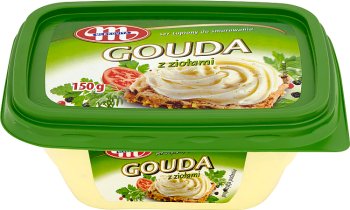 Mlekovita Gouda processed cheese with herbs in a cup 