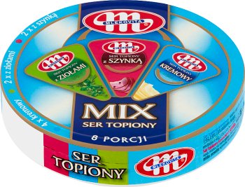 Triángulos de mezcla de queso procesado Mlekovita