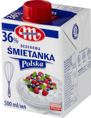 Postre Mlekovita Śmietanka Polska UHT 36% de grasa.