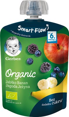 Gerber Organic Mus Apple, Banana, Blueberry, Blackberry