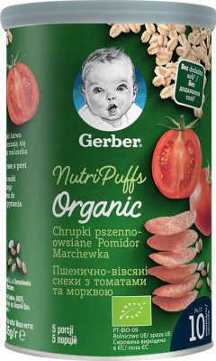 Gerber Organic Wheat and oat crisps Tomato Carrot