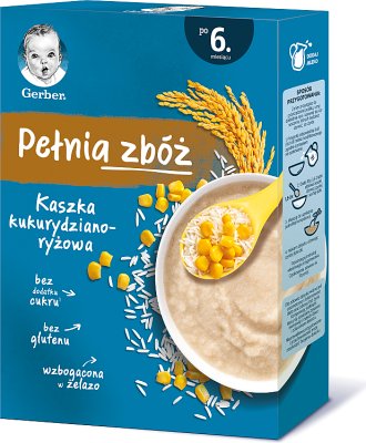 Gerber lleno de cereales Gachas de maíz y arroz