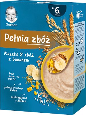 Gerber Pełnia Zbóż Kaszka 8 Zbóż z bananem