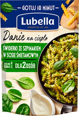 Plato caliente Lubella Świderki Con espinacas en salsa de crema