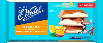 Wedel Chocolate con leche con sabor a naranja y maracuyá