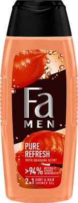 Gel de ducha Fa Men Pure Refresh con fragancia de guaraná para cuerpo y cabello