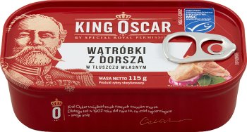 Hígados King Oscar Cod en su propia grasa