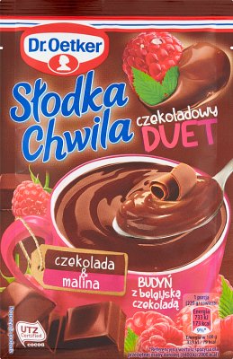 Dr. Oetker Słodka chwila Budyń Czekolada - Malina, z belgijską czekoladą