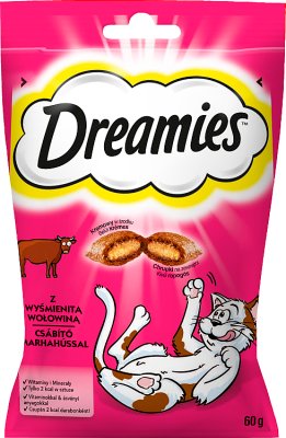 Almohadas para gatos Dreamies con deliciosa carne de res