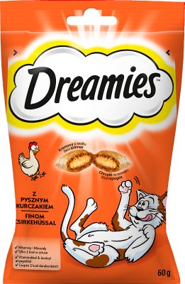 Деликатесные подушки Dreamies Cat с вкусной курицей