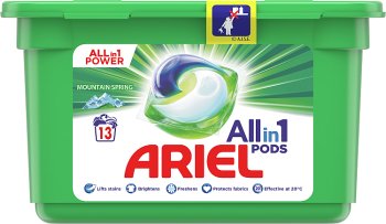 Ariel All and 1 Mountain Spring Washing Capsules For white and light fabrics