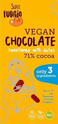 Super Fudgio Chocolate sweetened with dates gluten-free BIO