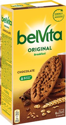 Belvita cocoa cereal biscuits with pieces of chocolate