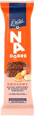 Barrita de frutas Wedel Na Dobre en chocolate negro