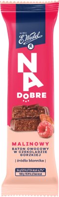 Barra de frutas Wedel Na Dobre en frambuesa chocolate negro