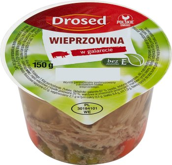 Drosed Schweinefleisch in Gelee