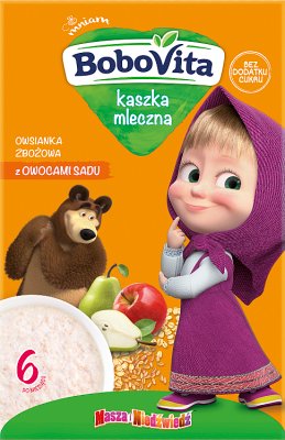 Bobovita Milk porridge Masha & Niedźwiedź Grain porridge with fruit of the orchard