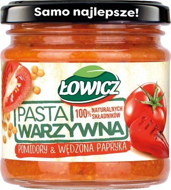 Łowicz Pasta con vegetales Tomates y pimentón ahumado