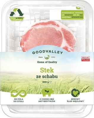Goodvalley Pork steak farmed without the use of antibiotics