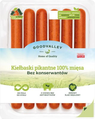 Goodvalley kiełbaski pikantne 100% mięsa, bez konserwantów