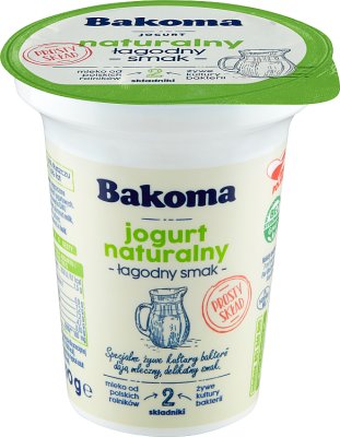 Bakoma natural yoghurt, mild taste