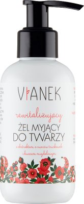 Vianek Gel limpiador facial revitalizante con extracto de fresa