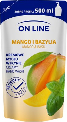 On-Line Creamy liquid soap with mango and basil extracts