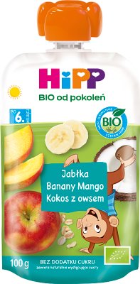 HiPP Apple-bananas-mango-coconut fruit and cereal mousse BIO