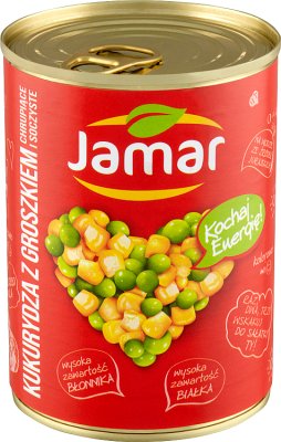 Maíz jamar con guisantes