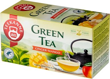 Teekanne Grüntee Ingwer-Mango Aromatisierter Grüntee mit Ingwer-, Mango- und Zitronengeschmack