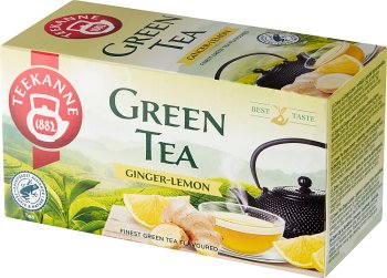 Teekanne Green Tea Ginger-Lemon  Aromatyzowana herbata zielona o smaku imbiru i cytryny