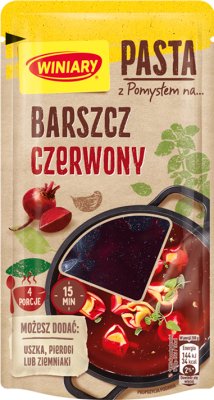 Pasta Winiary con una idea para el borscht rojo
