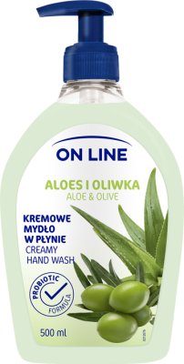 On Line Кремообразное жидкое мыло с экстрактом алоэ и оливковым маслом
