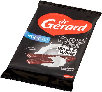 Dr Gerard Pryncypałki Black & White wafelki z kremem o smaku śmietankowym  w czekoladzie