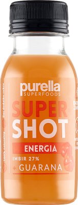 Purella Superfoods Supershot Energy, Ingwergetränk ohne Kohlensäure 27% + Guarana