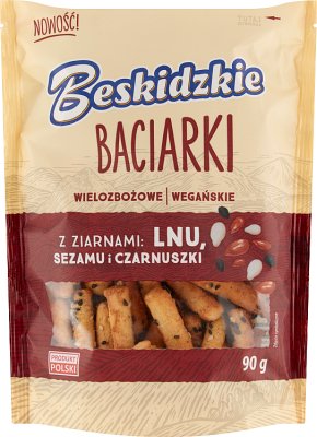 Aksam Beskidzkie Baciarka mini palitos multicereales con semillas de lino, sésamo y comino negro