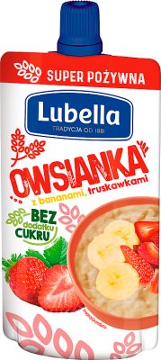 Овсянка Lubella с бананами и клубникой