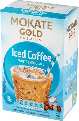 Mokate Iced Coffee Bebida de café en polvo con sabor a chocolate blanco