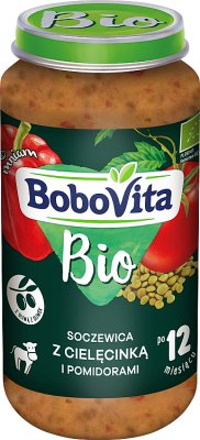 *BoboVita Bio soczewica z cielęcink i pomidorami