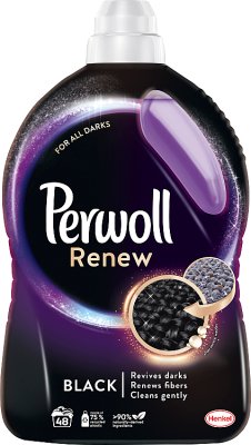 Perwoll Renew Black is a liquid detergent for washing dark and black fabrics