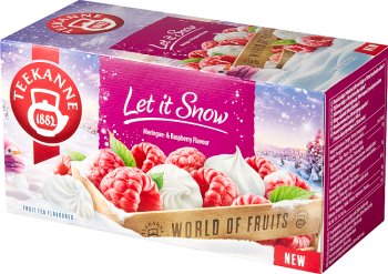 Teekanne Let it snow flavored fruit tea with a meringue and raspberry flavor